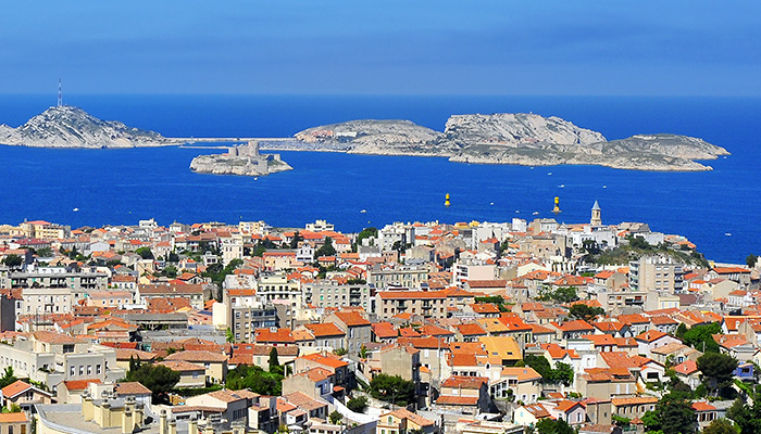Marseille, France and islands offshore